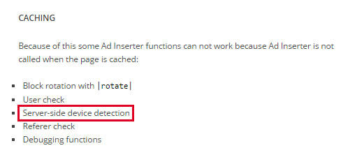 Ad Inserter caching